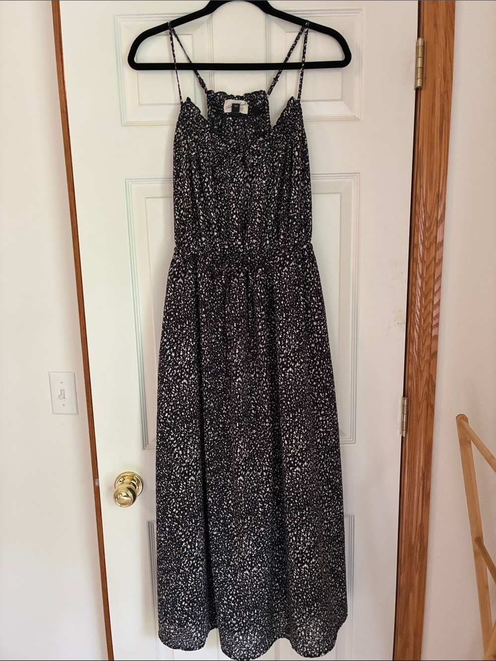 Universal Thread Black & White Spotted Maxi Dress